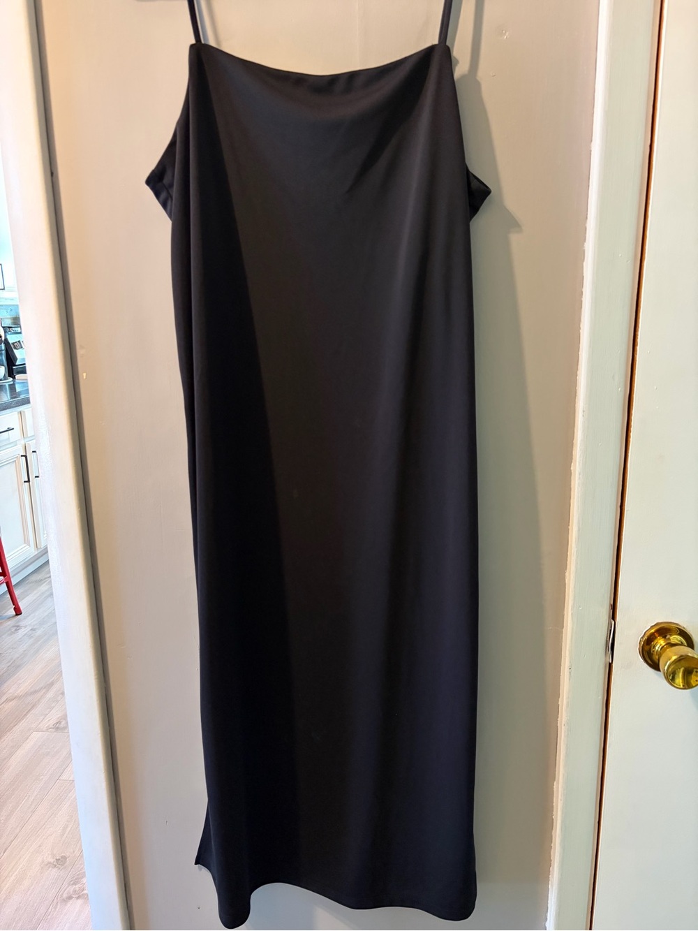H&M Black Maxi Slip Dress with Spaghetti Straps